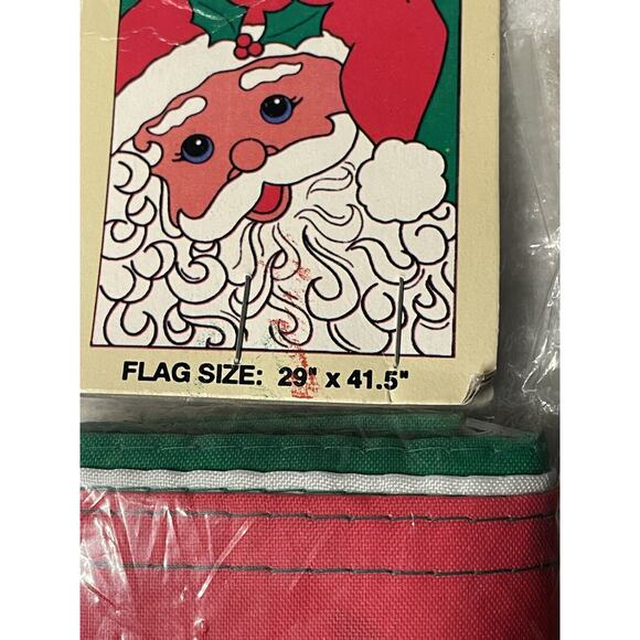 Santa Claus Decorative Yard Garden Flag Christmas Home Decor Vintage 1995 NOS - Picture 5 of 5